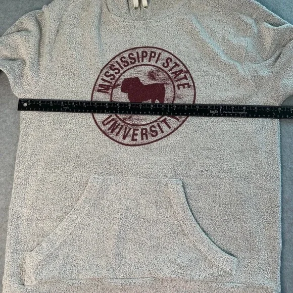 MV Sport Mississippi State University Bulldogs Hoodie Grey Knit Mens Large - Picture 6 of 7